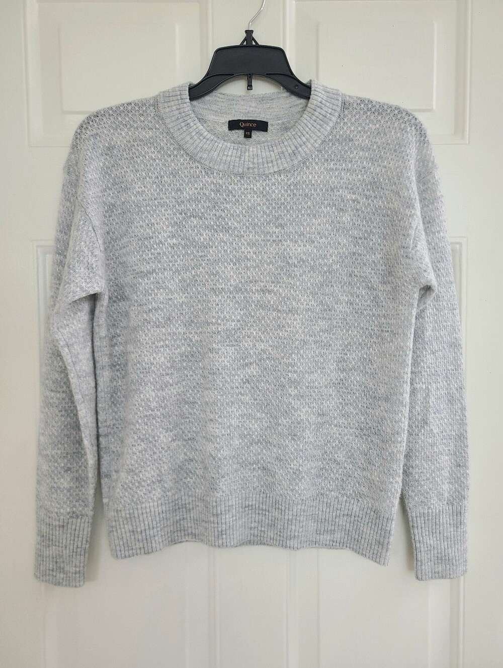 Quince Baby Alpaca Wool Diamond Stitch Sweater Women's Size XS Gray EUC!